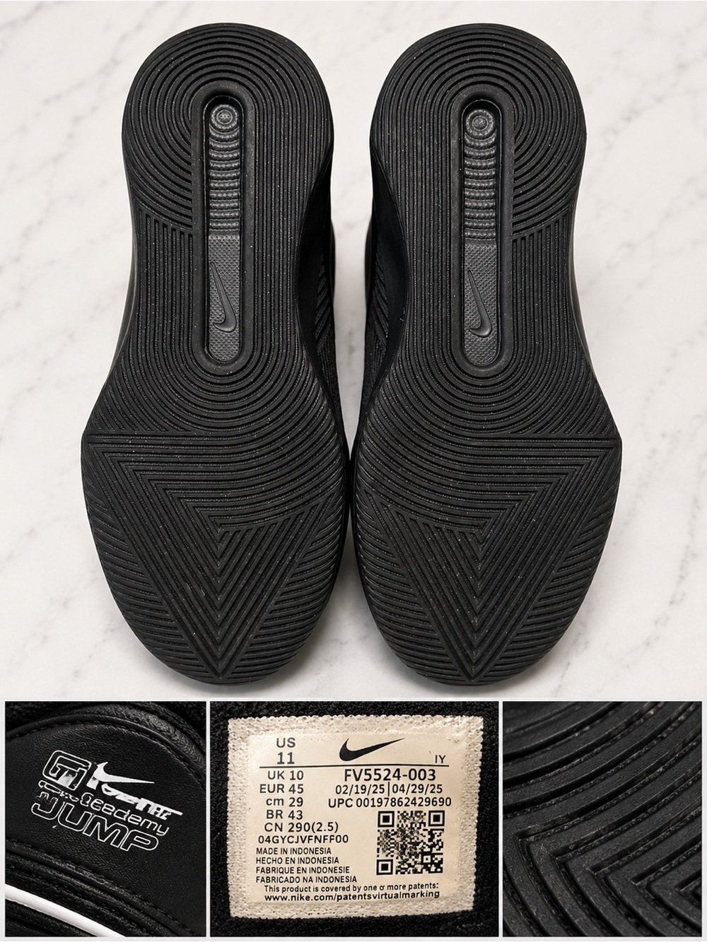 Nike GT Jump Academy Basketball Shoes Black White Men’s Size 11 FV5524-003 - Picture 7 of 8